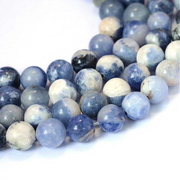 6-6.5MM Sodalite Beads-ONE Gemstone Bead Strand-Jewelry Supplies Crafts NWT - Picture 1 of 1